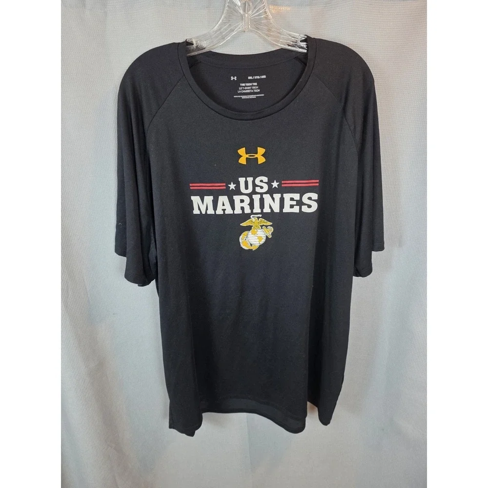 Under Armour USMC Marines Tech Tee Black Mens Size 3XL